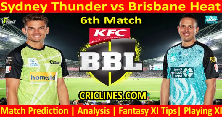 Today Match Prediction-SYT vs BBH-Dream11-BBL T20 2023-24-6th Match-Who Will Win