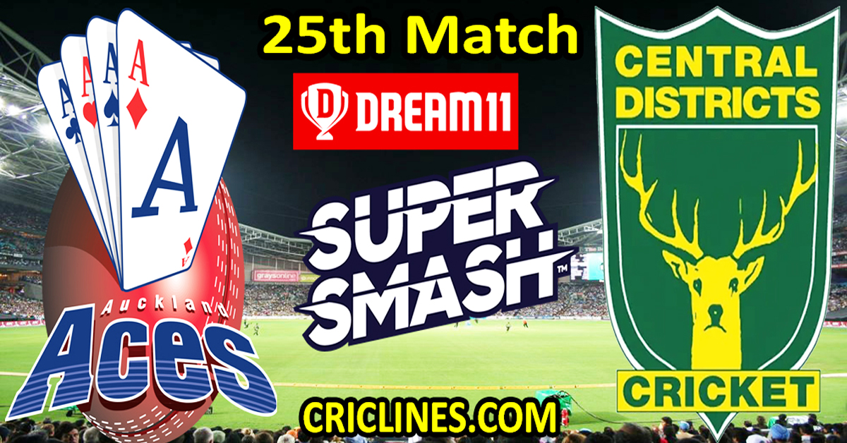Today Match Prediction-Auckland Aces vs Central Districts-Dream11-Super Smash T20 2023-24-25th Match-Who Will Win