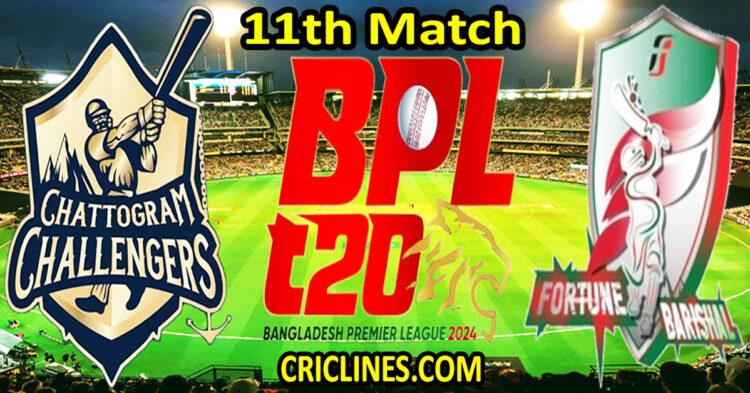 Today Match Prediction-Chattogram Challengers vs Fortune Barishal-Dream11-BPL T20-2024-11th Match-Who Will Win