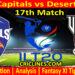 Today Match Prediction-DC vs DV-IL T20 2024-17th Match-Who Will Win