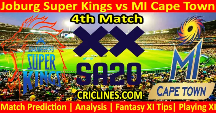 Today Match Prediction-JSK vs MICT-SA20 T20 2024-Dream11-4th Match-Who Will Win