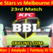 Today Match Prediction-MLS vs MLR-Dream11-BBL T20 2023-24-23rd Match-Who Will Win