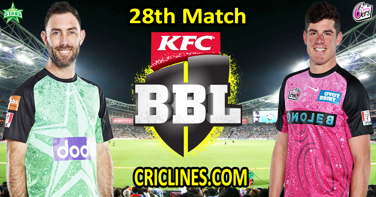 Today Match Prediction-Melbourne Stars vs Sydney Sixers-Dream11-BBL T20 2023-24-28th Match-Who Will Win