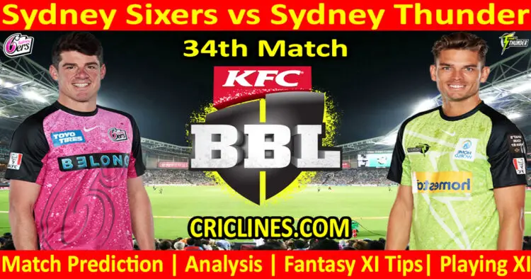 Today Match Prediction-SYS vs SYT-Dream11-BBL T20 2023-24-34th Match-Who Will Win