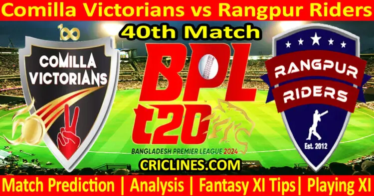 Today Match Prediction-COV vs RR-Dream11-BPL T20-2024-40th Match-Who Will Win