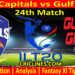 Today Match Prediction-DC vs GG-IL T20 2024-24th Match-Who Will Win