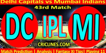 Today Match Prediction-DC vs MI-IPL Match Today 2024-43rd Match-Venue Details-Dream11-Toss Update-Who Will Win